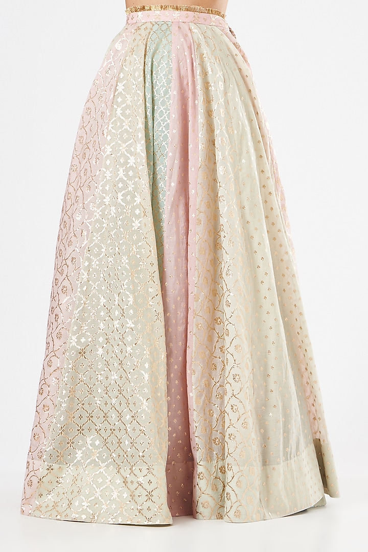 Multi-Colored Banarasi Chanderi Wedding Lehenga Set by Mahima Mahajan at Pernia's Pop Up Shop