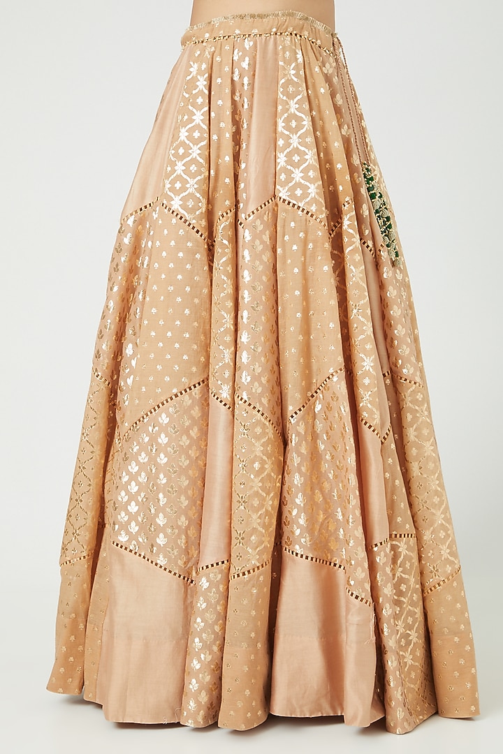 Nude Zardosi Embroidered Wedding Lehenga Set by Mahima Mahajan at Pernia's Pop Up Shop