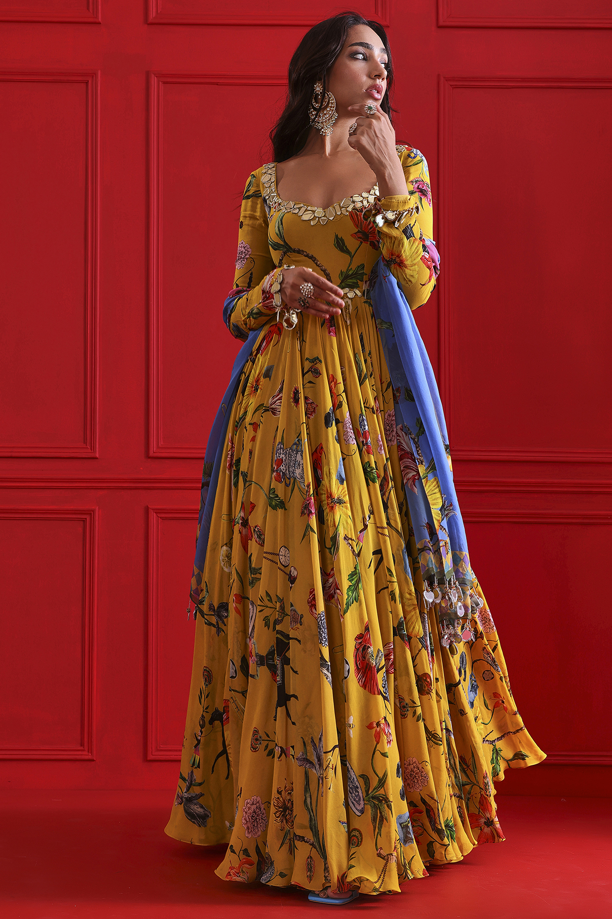 Printed frock clearance suit design