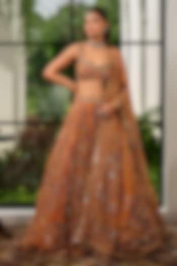 Chandan Yellow Silk Organza Zari Embroidered Bridal Lehenga Set by Mahima Mahajan at Pernia's Pop Up Shop