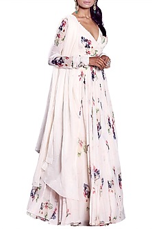 GREY EMBROIDERED PEPLUM SET main image 1