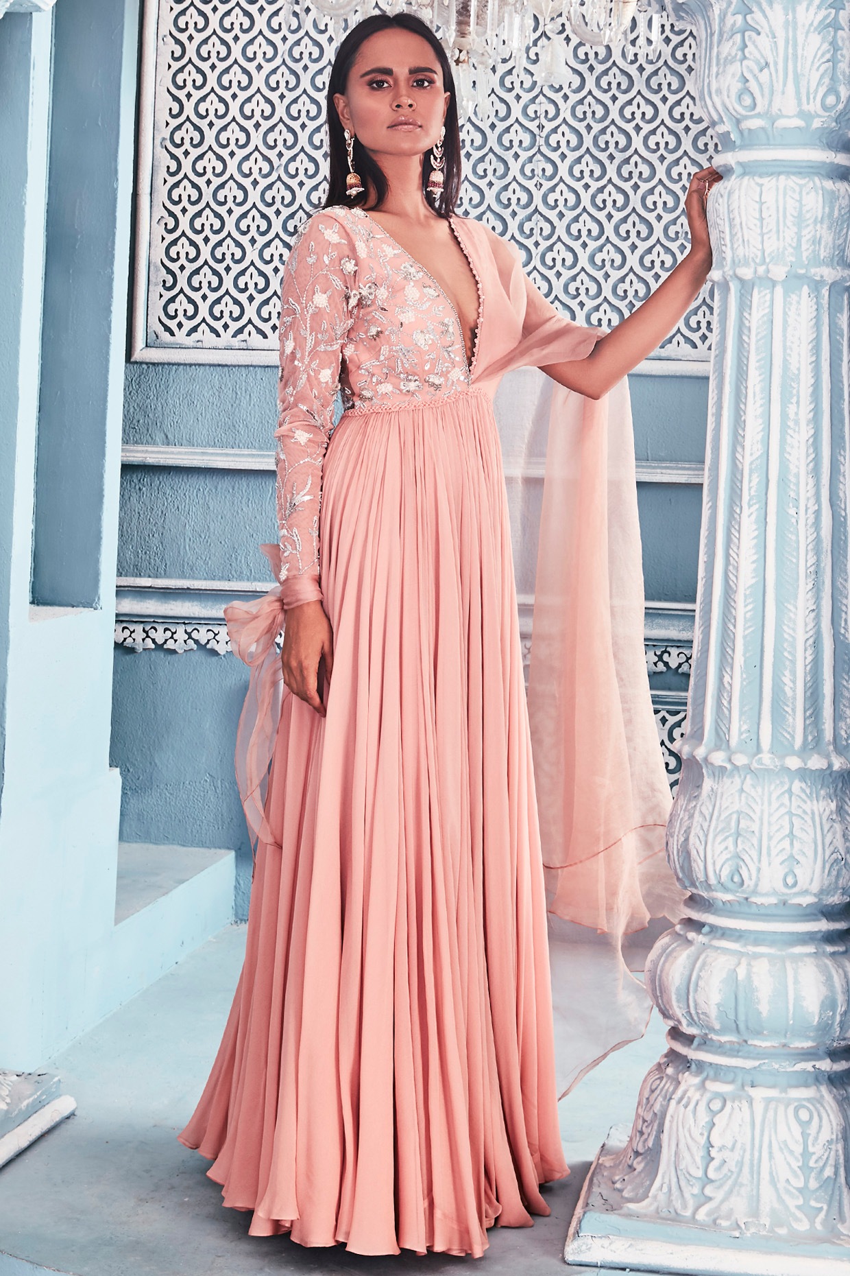 blush pink anarkali