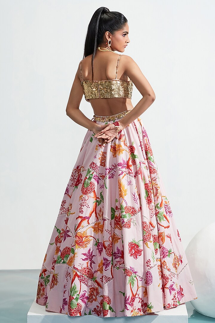 Blush Pink Embroidered Wedding Lehenga Set by Mahima Mahajan at Pernia's Pop Up Shop