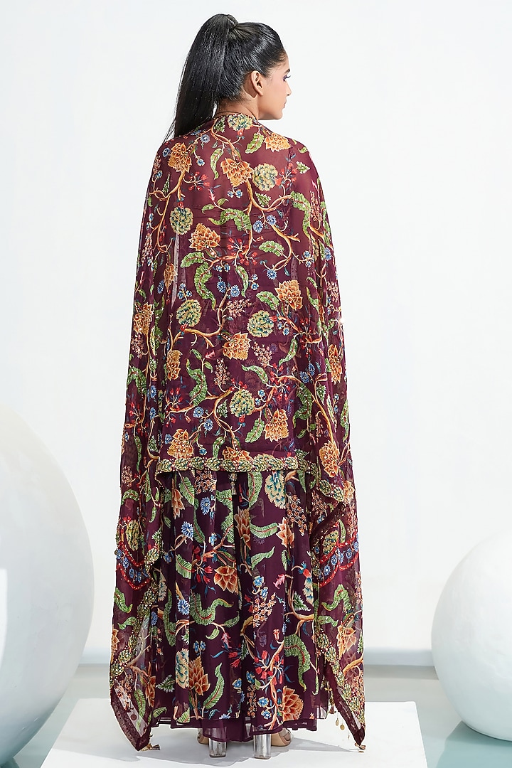 Purple Embroidered Pant Set by Mahima Mahajan at Pernia's Pop Up Shop
