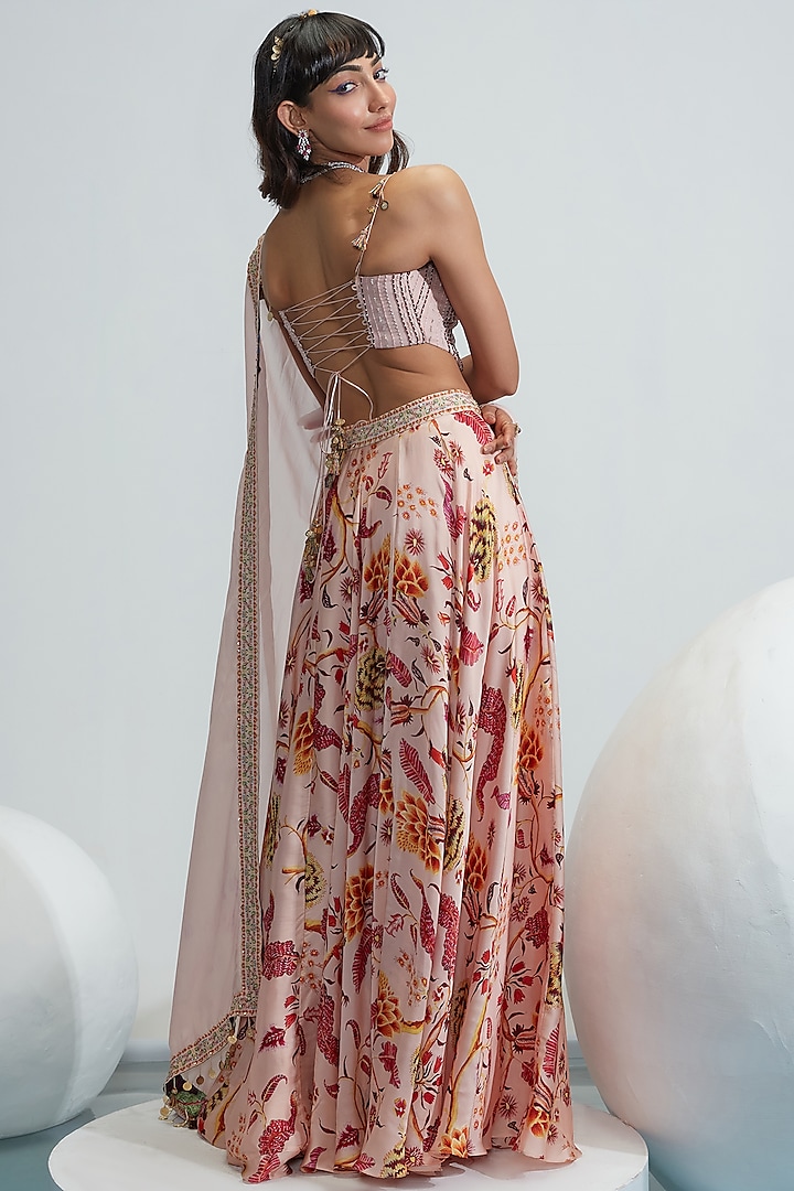 Nude Wedding Lehenga Set With Emroidery by Mahima Mahajan at Pernia's Pop Up Shop