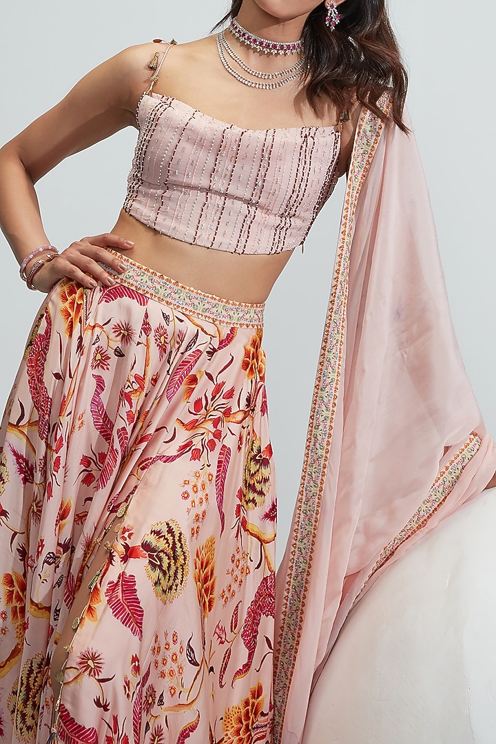 Nude Wedding Lehenga Set With Emroidery by Mahima Mahajan at Pernia's Pop Up Shop