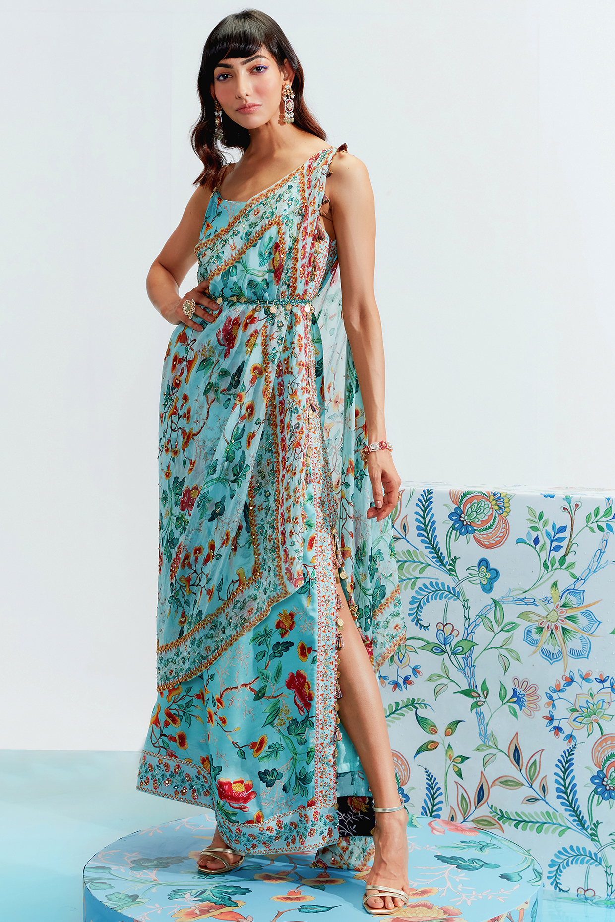 Buy Light Blue Cape for Women Online from India s Luxury Designers 2024