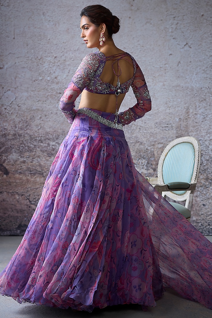 Lilac Aura Organza Lehenga Set