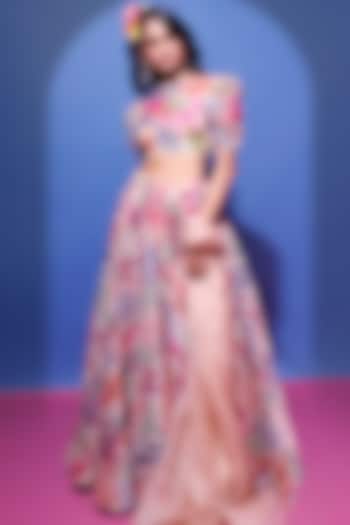 Blush PInk Printed Wedding Lehenga Set by Mahima Mahajan at Pernia's Pop Up Shop