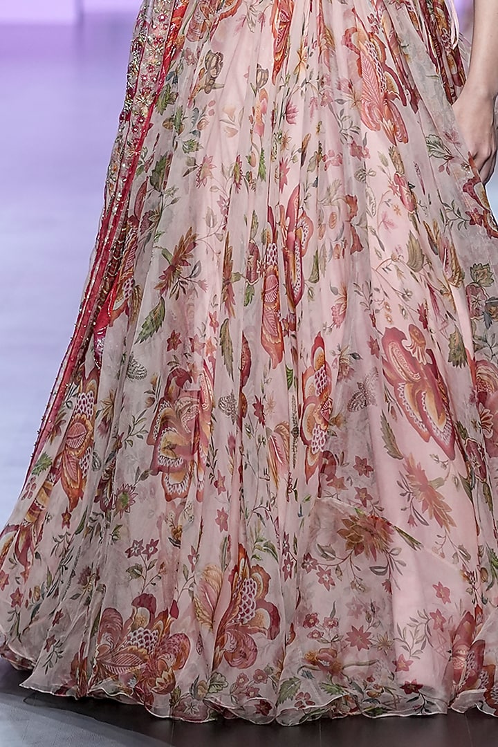 Nude Organza Wedding Lehenga Set by Mahima Mahajan at Pernia's Pop Up Shop