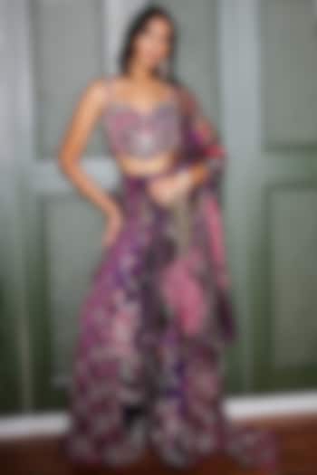 Grapevine Organza Trail Bridal Sharara Set by Mahima Mahajan at Pernia's Pop Up Shop