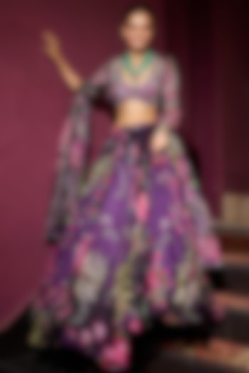 Grapevine Organza Hand Embroidered Wedding Lehenga Set by Mahima Mahajan at Pernia's Pop Up Shop