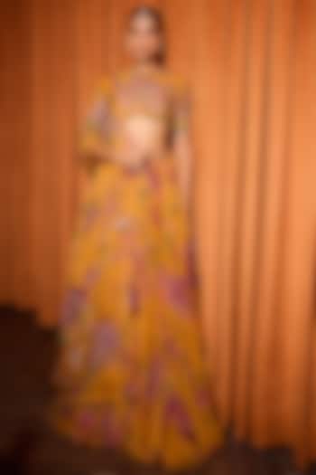 Kesar Yellow Organza Wedding Lehenga Set by Mahima Mahajan at Pernia's Pop Up Shop
