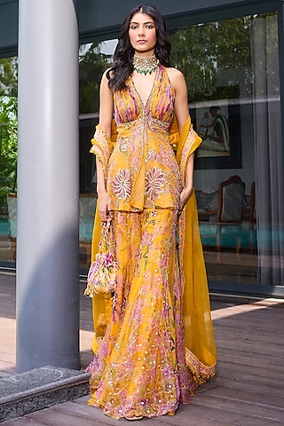 Designer Haldi Outfits for Women - Buy Latest Shararas, Kurtas, Sarees,  Lehengas, Anarkalis Online 2026