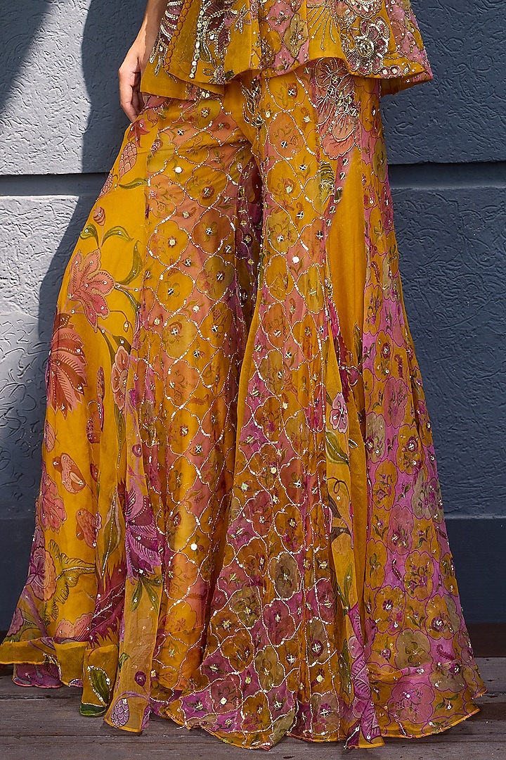 Kesar Yellow Organza Bridal Sharara Set by Mahima Mahajan at Pernia's Pop Up Shop