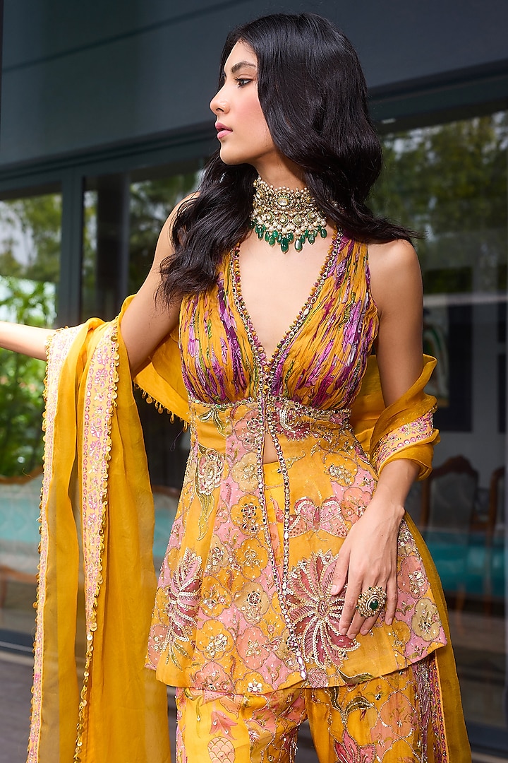 GULMOHAR - 3PC ORGANZA SHARARA SET