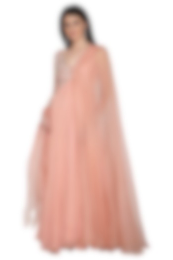 Rose Pink Embroidered Wedding Anarkali by Mahima Mahajan at Pernia's Pop Up Shop