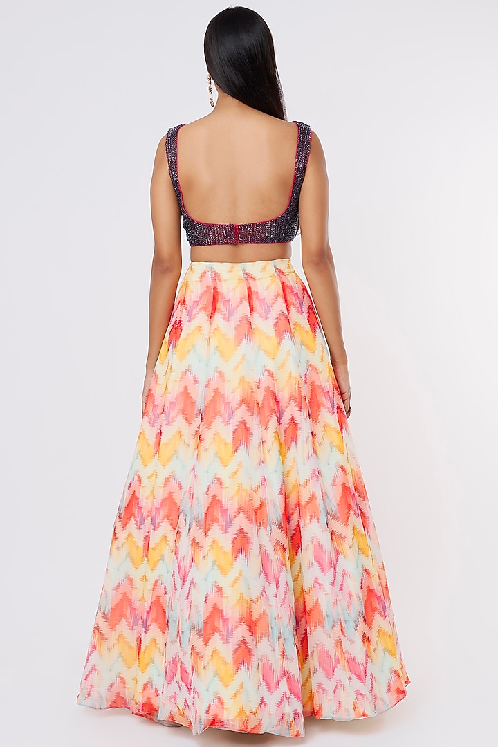 Multi-Colored Printed Lehenga Set by Magic Mirror at Pernia's Pop Up Shop