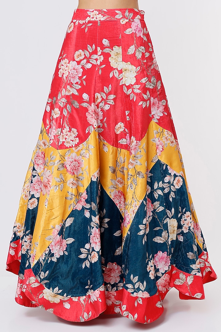 Multi-Colored Printed & Sequinned Lehenga Set by Magic Mirror at Pernia's Pop Up Shop