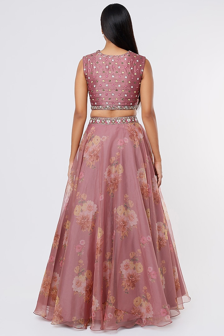 Lavender Printed Lehenga Set by Magic Mirror at Pernia's Pop Up Shop