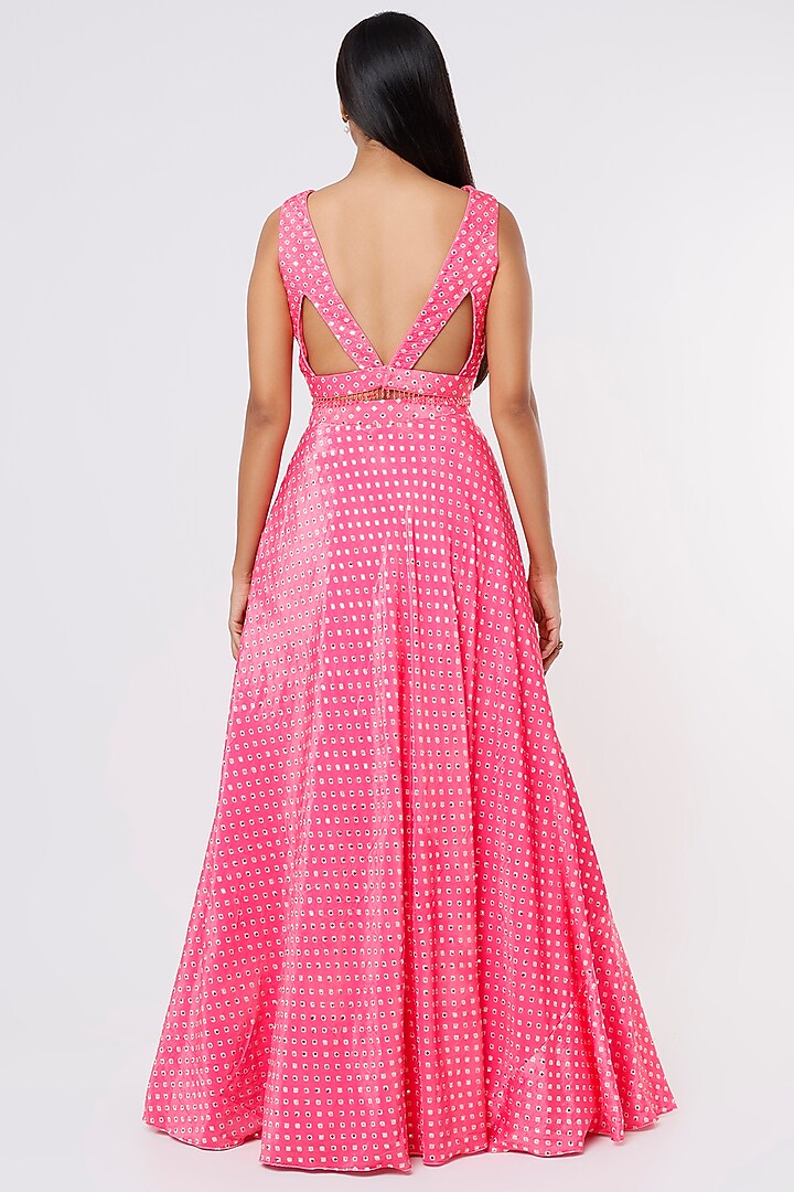 Hot Pink Printed Lehenga Set by Magic Mirror at Pernia's Pop Up Shop