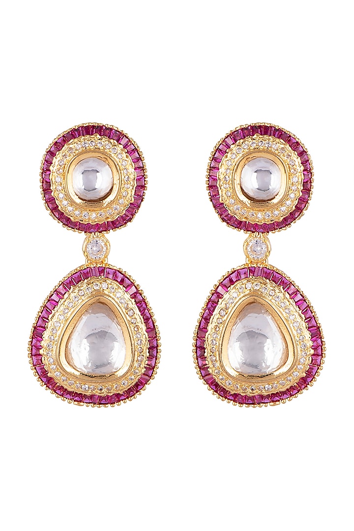 Gold Plated Ruby Earrings Design by Moh-Maya by Disha Khatri at Pernia ...