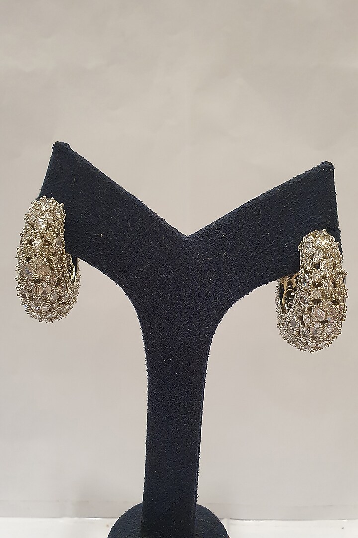 Silver Finish Bali Earrings by Moh-Maya By Disha Khatri at Pernia's Pop Up Shop