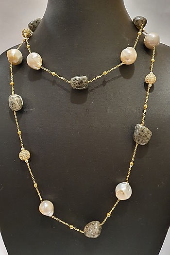 Gold Finish Baroque Pearl Necklace Design By Moh Maya By Disha Khatri At Pernia S Pop Up Shop Terracotta jewellery designs gold jewellery design handmade jewellery bridal jewellery earrings handmade royal jewelry india. pernia s pop up shop