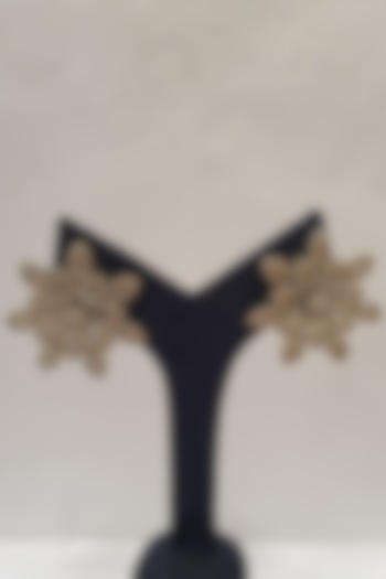 Silver Finish Diamond Stud Earrings by Moh-Maya By Disha Khatri at Pernia's Pop Up Shop