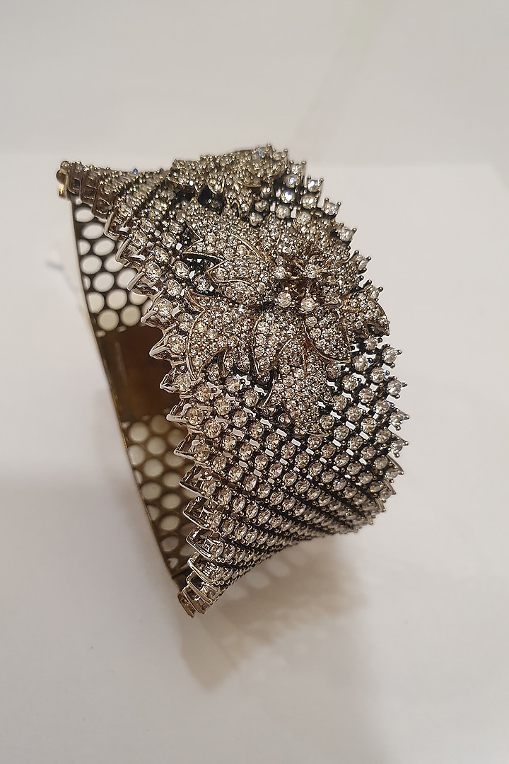 Silver Finish Diamond Bracelet by Moh-Maya By Disha Khatri