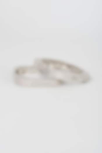 White Finish Zircon Bangles (Set Of 2) by Moh-Maya by Disha Khatri at Pernia's Pop Up Shop