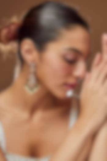 Gold Finish Kundan Beaded Dangler Earrings by Moh-Maya by Disha Khatri at Pernia's Pop Up Shop