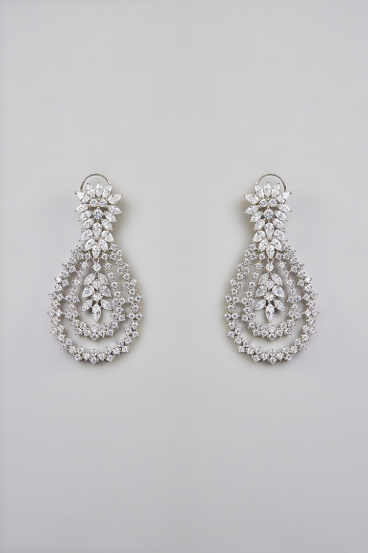 White Finish Zircon Necklace Set by Moh-Maya by Disha Khatri at Pernia's Pop Up Shop