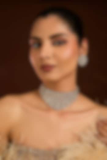 Gold Finish Kundan Polki Choker Necklace Set by Moh-Maya by Disha Khatri at Pernia's Pop Up Shop