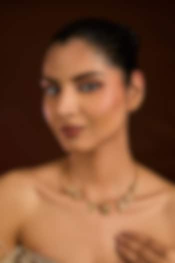 Gold Finish Carved Hasli Necklace by Moh-Maya by Disha Khatri at Pernia's Pop Up Shop