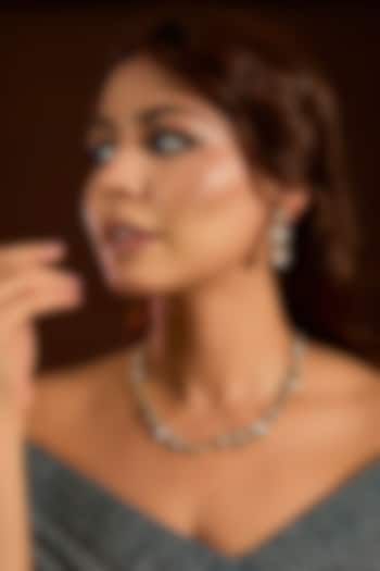 Gold Finish Kundan Polki Choker Necklace Set by Moh-Maya by Disha Khatri at Pernia's Pop Up Shop