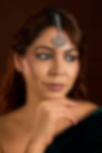 Silver Finish Zircon Maangtikka by Moh-Maya by Disha Khatri at Pernia's Pop Up Shop