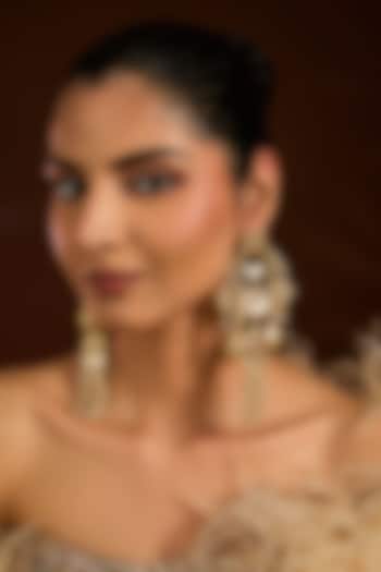 Gold Finish Ruby Stone Dangler Earrings by Moh-Maya by Disha Khatri at Pernia's Pop Up Shop