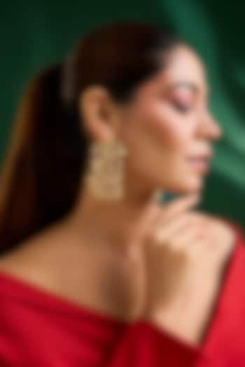 Gold Finish Dangler Earrings by Moh-Maya by Disha Khatri at Pernia's Pop Up Shop