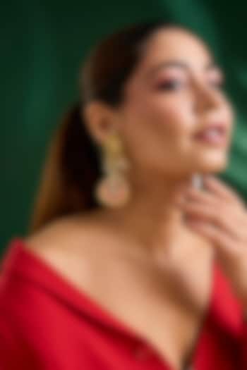 Gold Finish Dangler Earrings by Moh-Maya by Disha Khatri at Pernia's Pop Up Shop