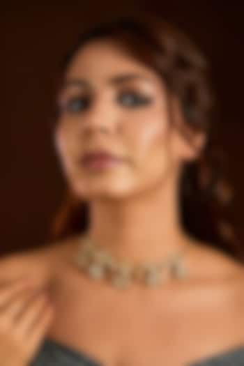 Gold Finish Mother Of Pearl Necklace  by Moh-Maya by Disha Khatri at Pernia's Pop Up Shop