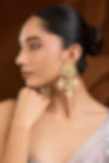 Gold Finish Dangler Earrings by Moh-Maya by Disha Khatri at Pernia's Pop Up Shop