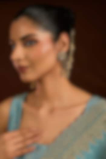 Gold Finish Kundan Polki & Beaded Earchains by Moh-Maya by Disha Khatri at Pernia's Pop Up Shop