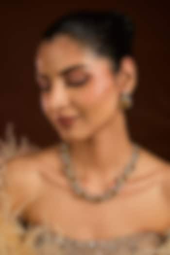 White Finish Yellow Sapphire Zircon Choker Necklace Set by Moh-Maya by Disha Khatri at Pernia's Pop Up Shop