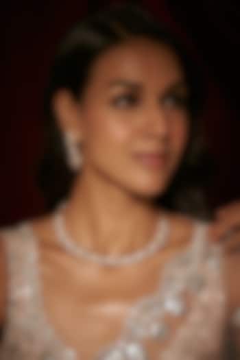 Gold Finish Zircon & Pearl Choker Necklace Set by Moh-Maya by Disha Khatri at Pernia's Pop Up Shop