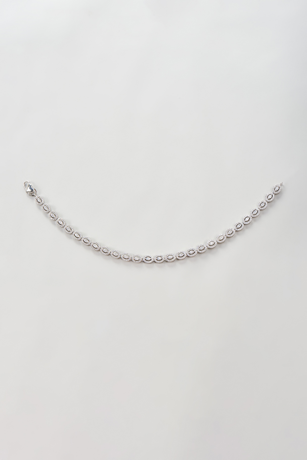 Silver Finish Zircon Anklets (Set Of 2) by Moh-Maya by Disha Khatri at Pernia's Pop Up Shop