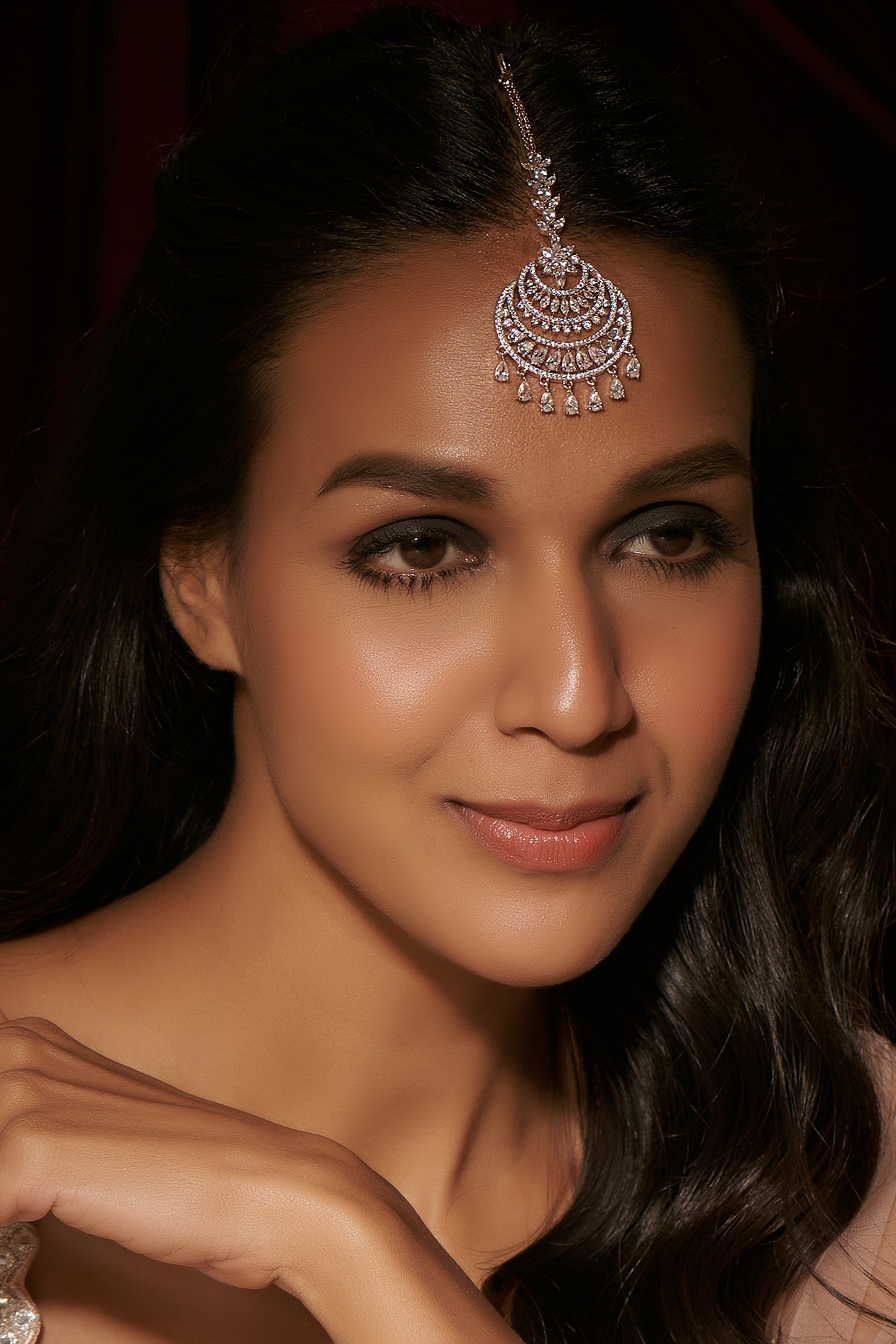 Pink maang tikka online new arrivals
