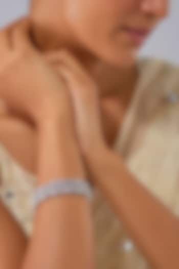 Silver Finish Zircon Bracelet by Moh-Maya by Disha Khatri at Pernia's Pop Up Shop