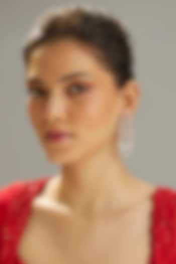 Silver Finish Citrine & Zircon Dangler Earrings by Moh-Maya by Disha Khatri at Pernia's Pop Up Shop