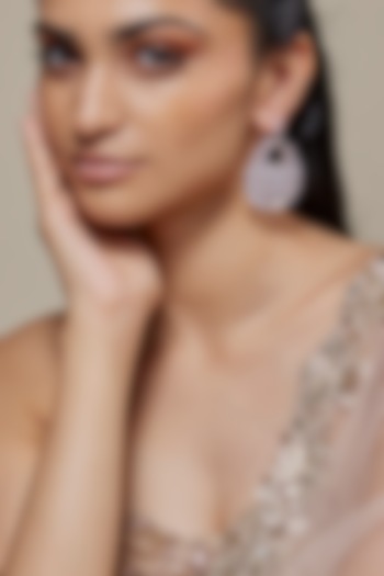 Silver Finish Zircon Dangler Earrings by Moh-Maya by Disha Khatri at Pernia's Pop Up Shop